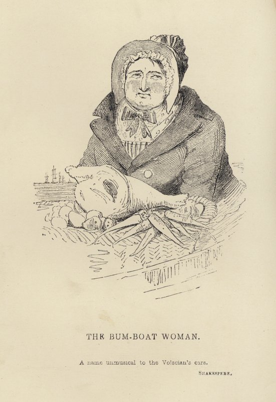 Kenny Meadows: La mujer del bote (grabado) de Joseph Kenny (after) Meadows