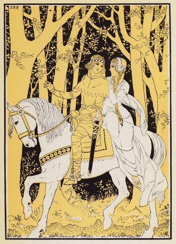 Aucassin et Nicolette (litografía en color) de Joseph Kuhn Regnier