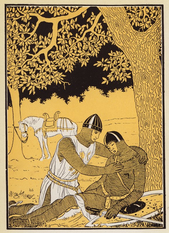 Guillaume y su sobrino Vivien (litografía en color) de Joseph Kuhn Regnier