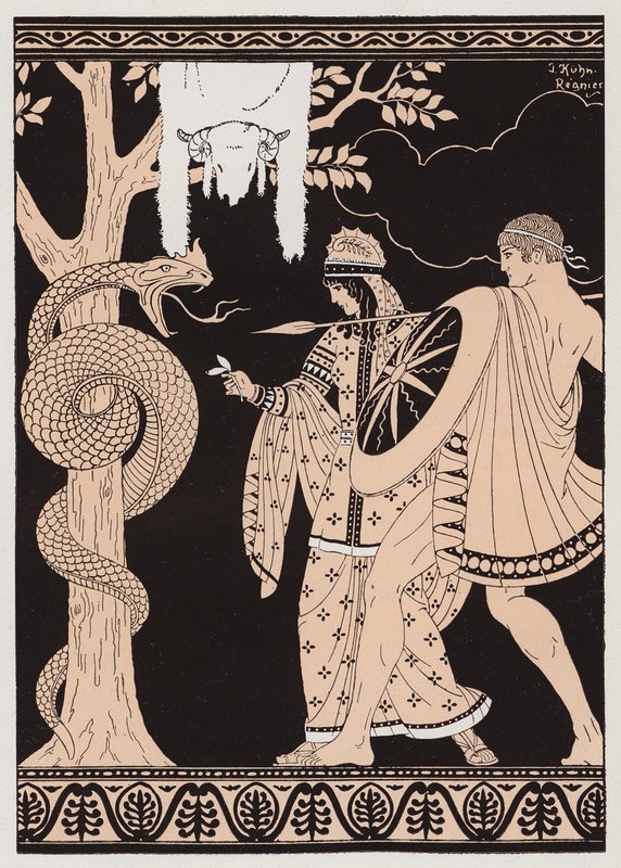 Jasón y el vellocino de oro (litografía en color) de Joseph Kuhn Regnier