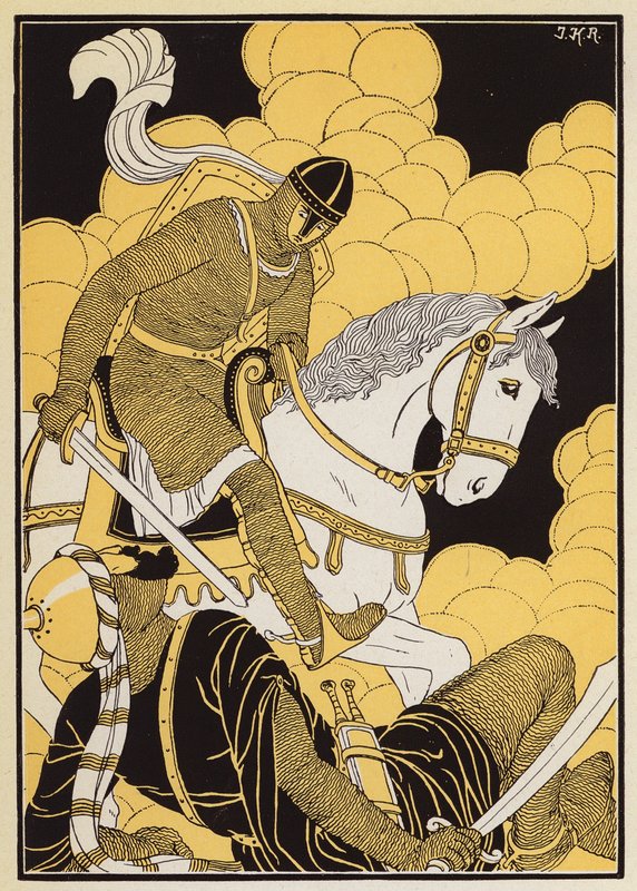 Le Combat de Guillaume Contre le Geant Corsolt (litografía en color) de Joseph Kuhn Regnier