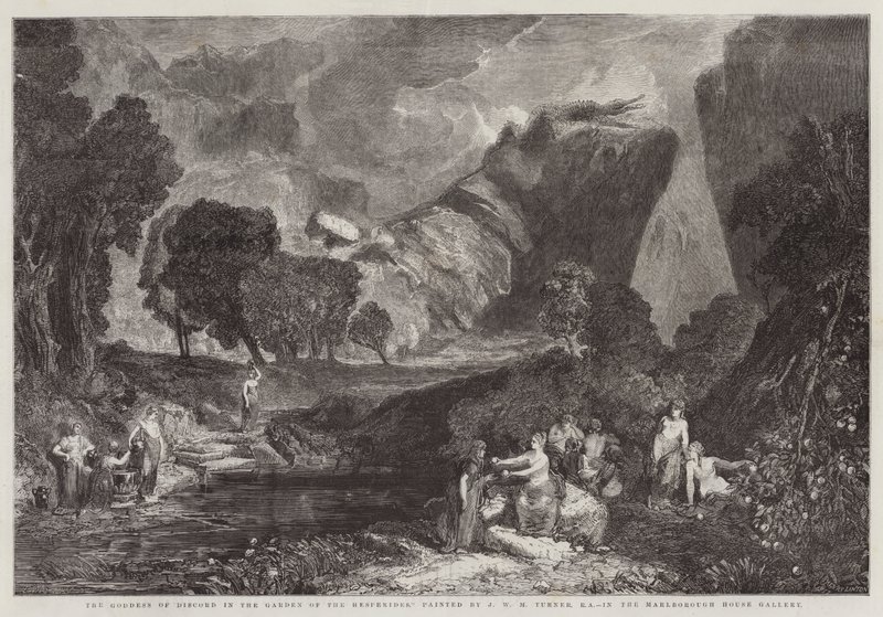 La Diosa de la Discordia en el Jardín de las Hespérides, en la Galería de Marlborough House de Joseph Mallord William Turner