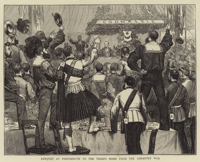 Banquete en Portsmouth para las tropas de regreso de la guerra de Ashanti de Joseph Nash