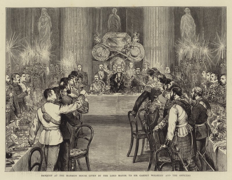 Banquete en la Mansion House dado por el alcalde a Sir Garnet Wolseley y los oficiales de Joseph Nash