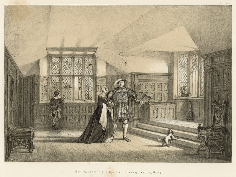 Mirador en la galería, Castillo de Hever, Kent de Joseph Nash