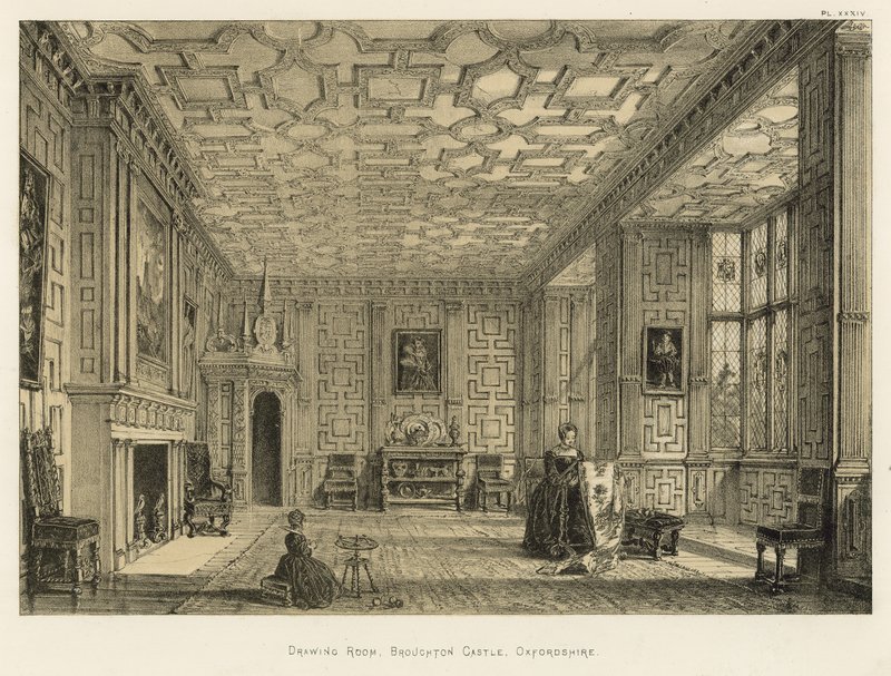 Salón, Castillo de Broughton, Oxfordshire de Joseph Nash