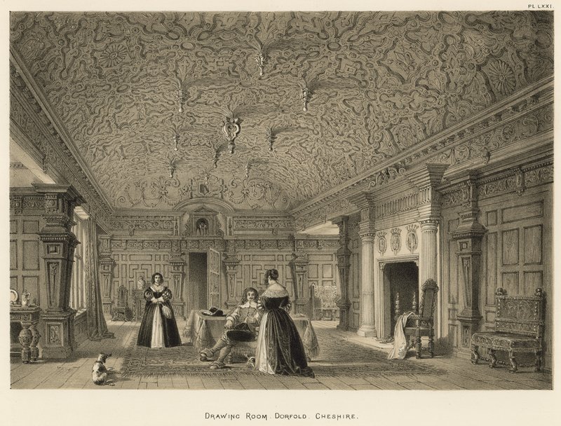 Sala de Estar, Dorfold, Cheshire de Joseph Nash