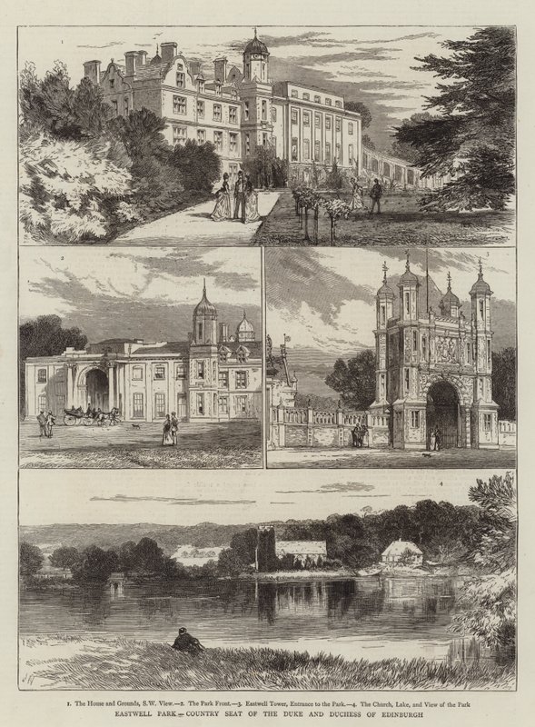 Eastwell Park, residencia de campo del Duque y la Duquesa de Edimburgo de Joseph Nash