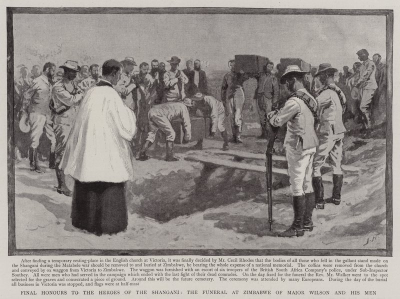 Honores finales a los héroes de Shangani, el funeral en Zimbabue del Mayor Wilson y sus hombres de Joseph Nash