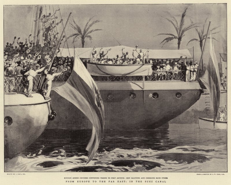 De Europa al Lejano Oriente, en el Canal de Suez de Joseph Nash