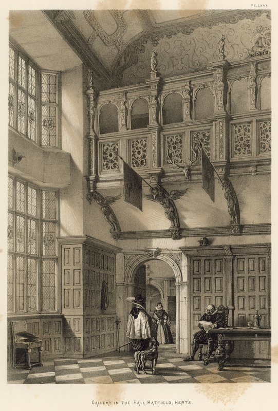 Galería en el Salón, Hatfield, Herts de Joseph Nash
