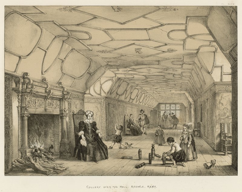 Galería sobre el Salón, Knowle, Kent de Joseph Nash