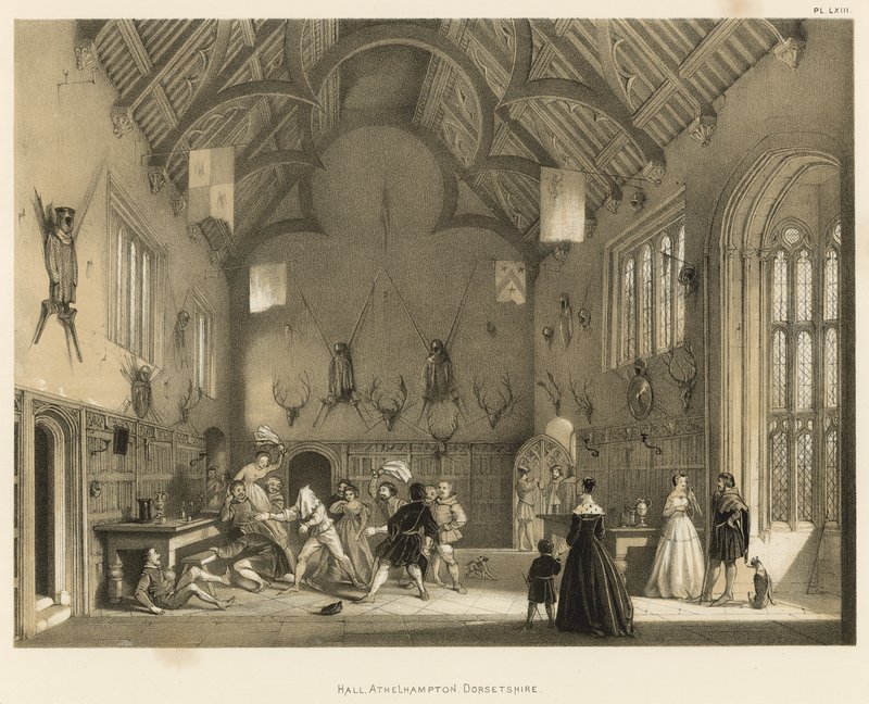 Salón, Athelhampton, Dorsetshire de Joseph Nash