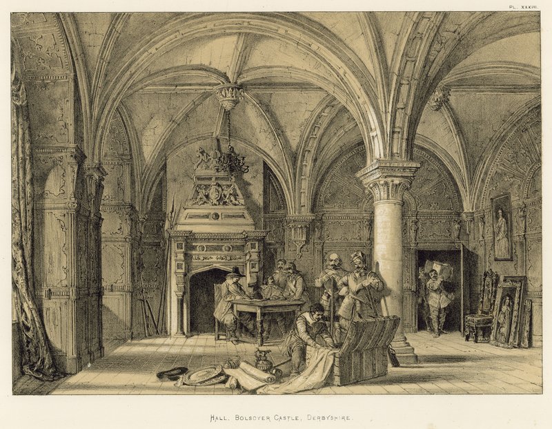 Salón, Castillo de Bolsover, Derbyshire de Joseph Nash