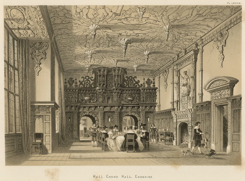 Salón, Crewe Hall, Cheshire de Joseph Nash