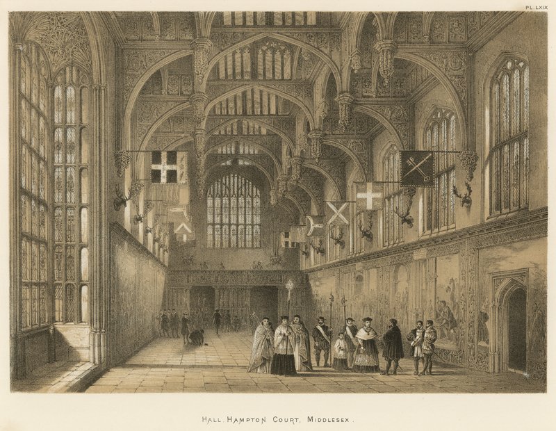 Salón, Hampton Court, Middlesex de Joseph Nash