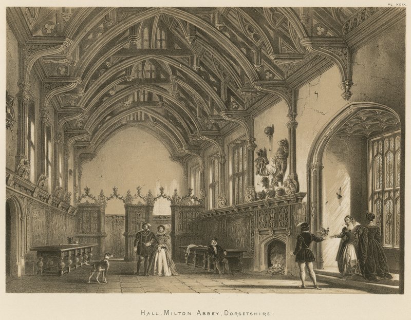 Salón, Milton Abbey, Dorsetshire de Joseph Nash