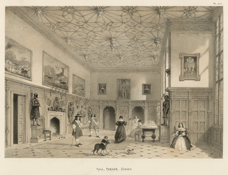 Salón, Parham, Sussex de Joseph Nash