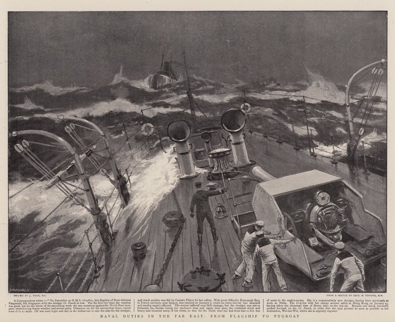Deberes navales en el Lejano Oriente, del buque insignia al remolcador de Joseph Nash