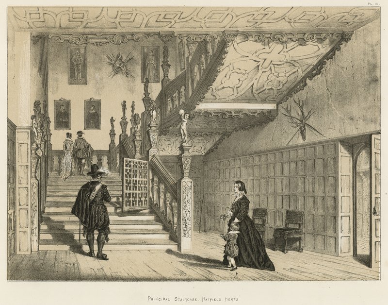 Escalera Principal, Hatfield, Herts de Joseph Nash