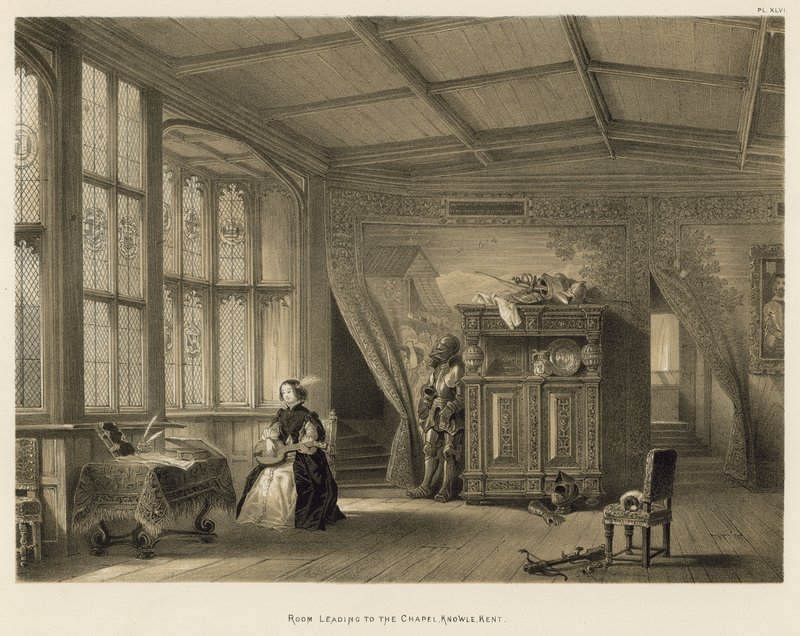 Habitación que conduce a la capilla, Knowle, Kent de Joseph Nash