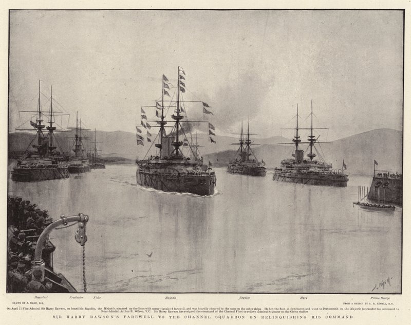 Despedida de Sir Harry Rawson a la Escuadra del Canal al Dejar su Mando de Joseph Nash