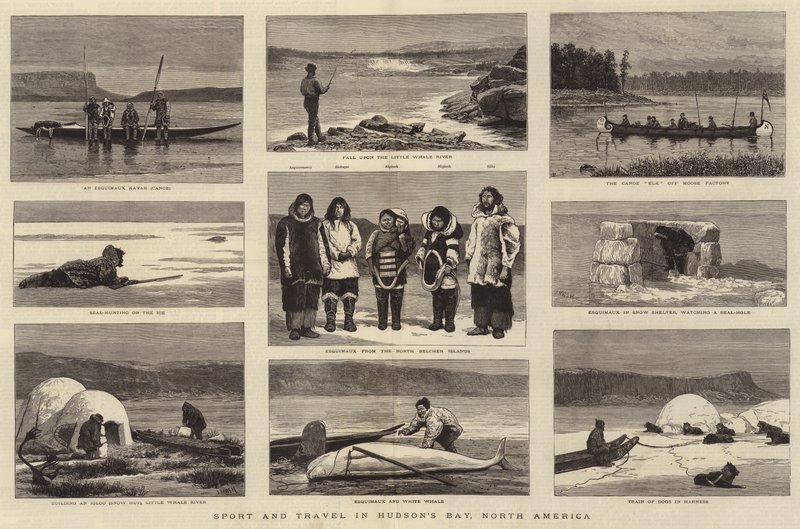 Deporte y Viaje en la Bahía de Hudson, América del Norte de Joseph Nash