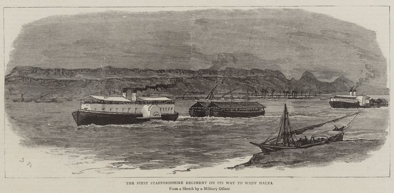 El primer regimiento de Staffordshire en camino a Wady Halfa de Joseph Nash