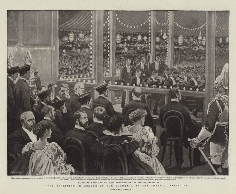 La recepción en honor del Shahzada en el Instituto Imperial de Joseph Nash