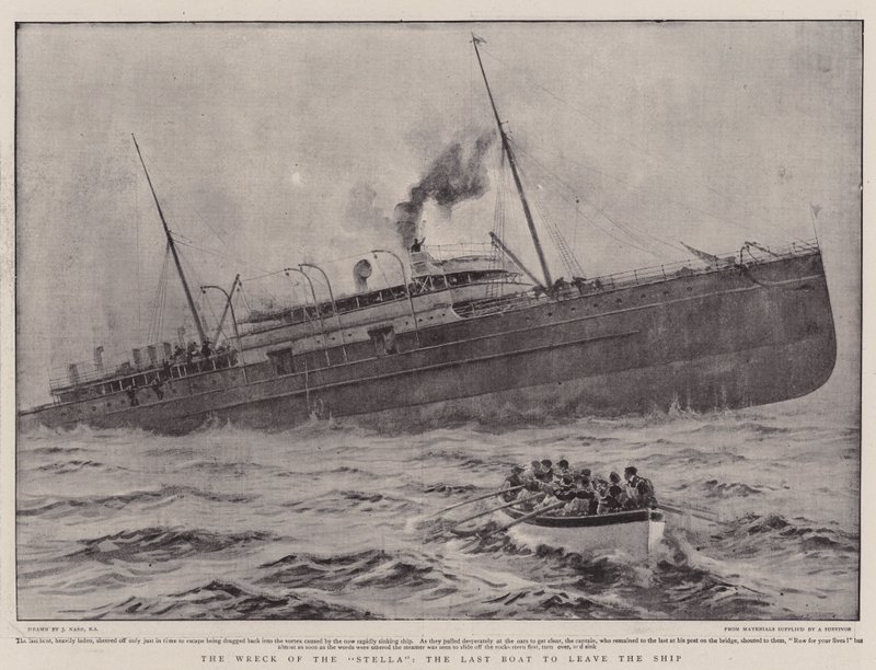 El naufragio del Stella, el último bote en dejar el barco de Joseph Nash