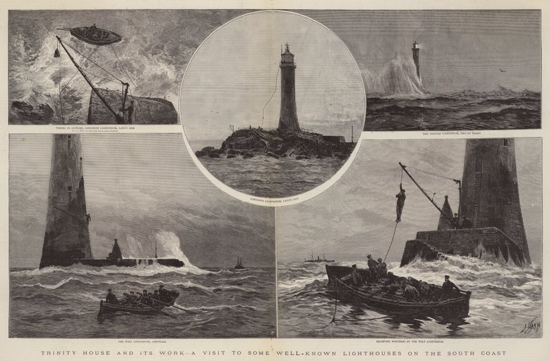 Trinity House y su trabajo, una visita a algunos faros conocidos en la costa sur de Joseph Nash
