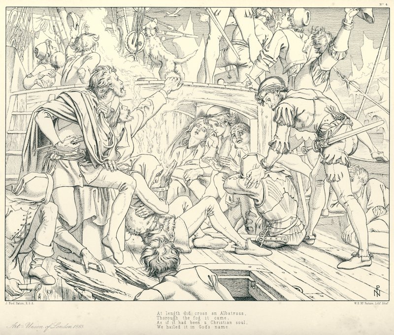 Ilustración para La Balada del Viejo Marinero de Coleridge de Joseph Noel (after) Paton