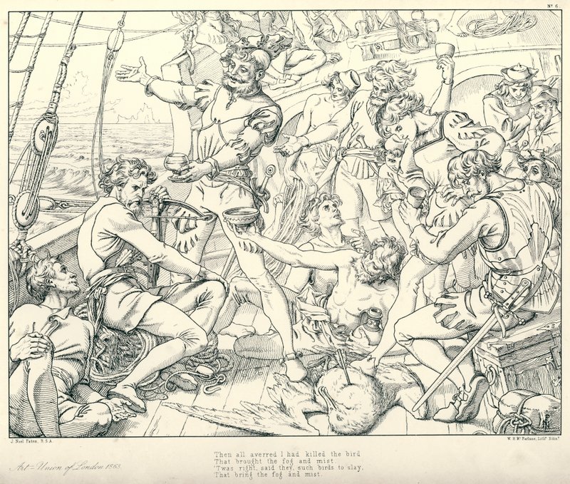 Ilustración para La balada del viejo marinero de Coleridge de Joseph Noel (after) Paton