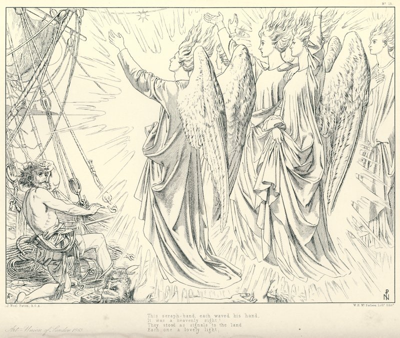 Ilustración para La balada del viejo marinero de Coleridge de Joseph Noel (after) Paton