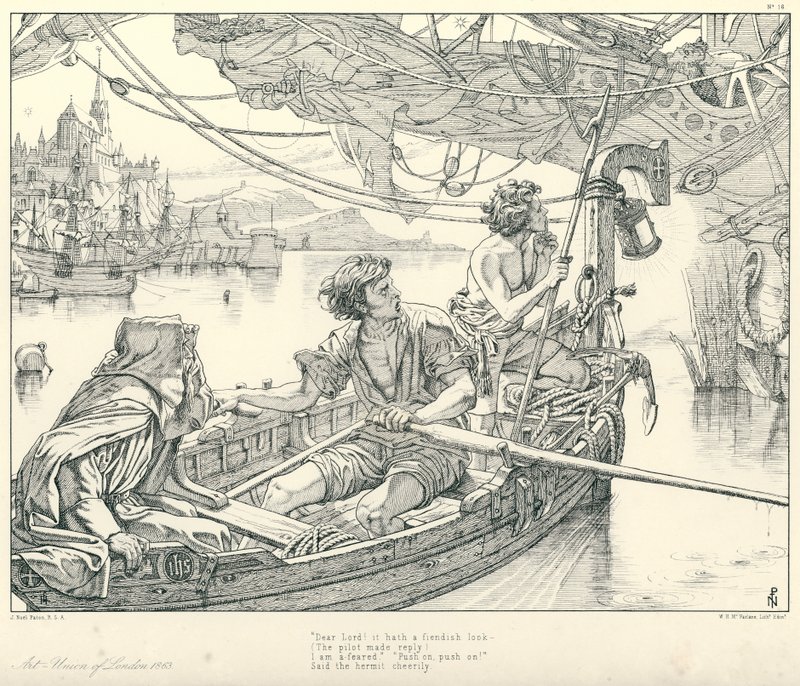 Ilustración para La balada del viejo marinero de Coleridge de Joseph Noel (after) Paton