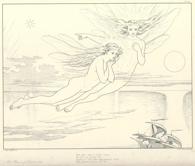 Ilustración para La Balada del Viejo Marinero de Coleridge de Joseph Noel (after) Paton