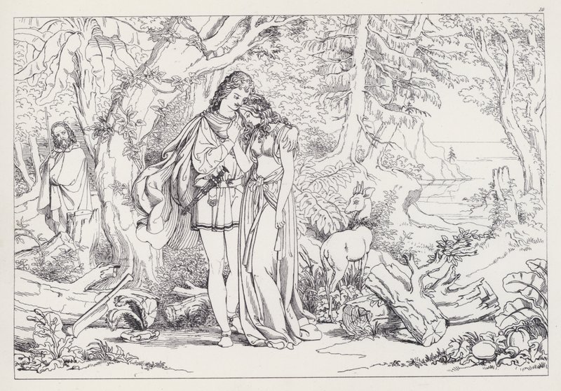 La Tempestad de Shakespeare, Acto III, Escena 1 de Joseph Noel after Paton