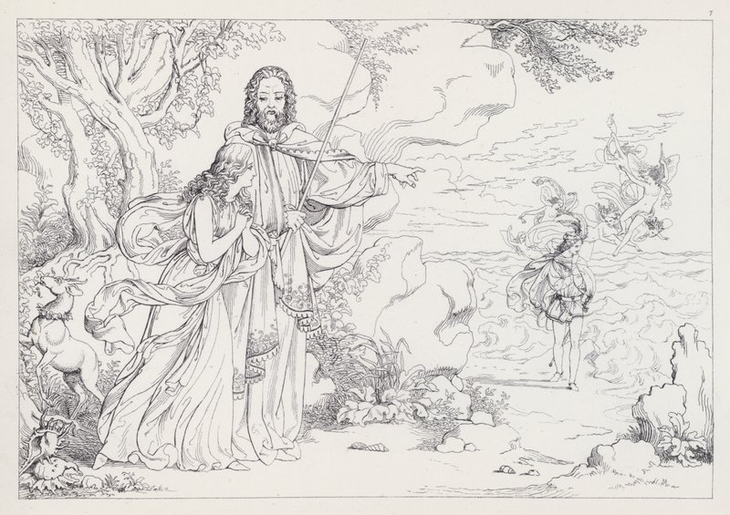 La Tempestad de Shakespeare, Acto I, Escena 2 de Joseph Noel after Paton