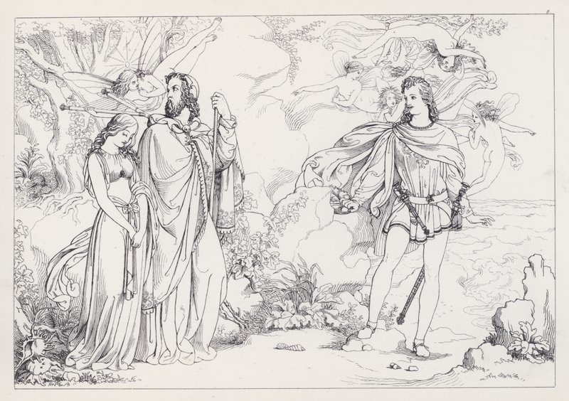 La Tempestad de Shakespeare, Acto I, Escena 2 de Joseph Noel after Paton