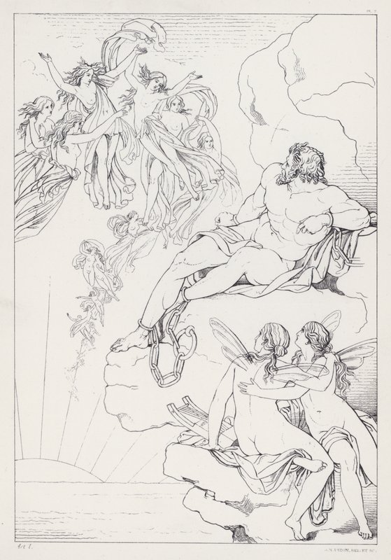 Prometeo liberado, Acto I de Joseph Noel after Paton