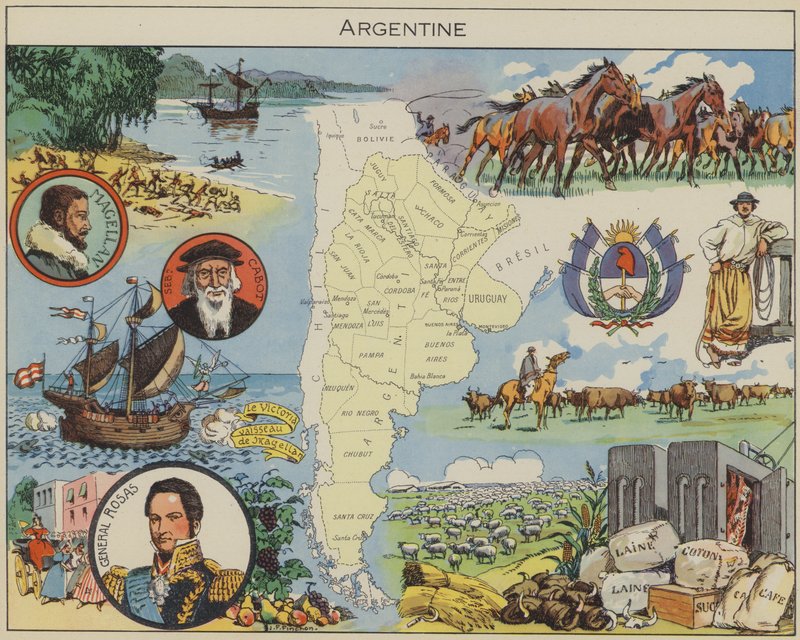 Argentina (litografía en color) de Joseph Porphyre Pinchon