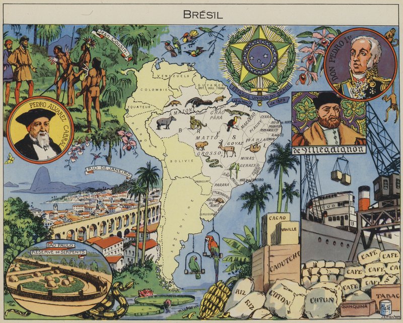 Bresil (litografía en color) de Joseph Porphyre Pinchon
