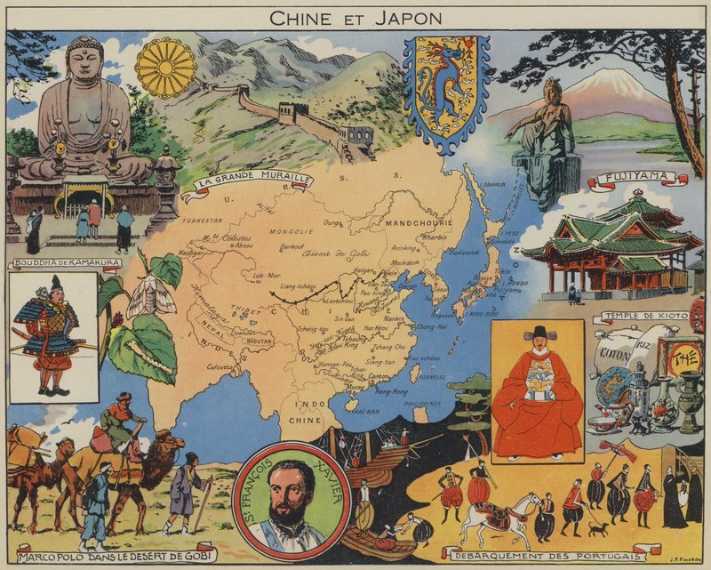 China y Japón (litografía en color) de Joseph Porphyre Pinchon