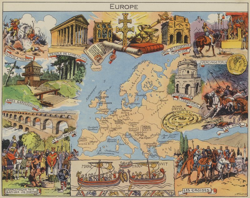 Europa (litografía en color) de Joseph Porphyre Pinchon