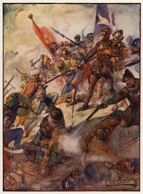 Jean Parisot de la Valette en el Gran Asedio de Malta de Joseph Ratcliffe (after) Skelton