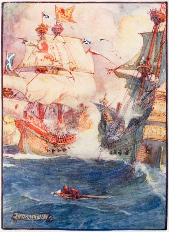 Combate naval entre escoceses e ingleses de Joseph Ratcliffe Skelton