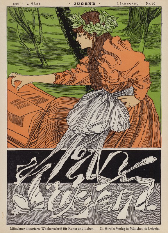 Ilustración de portada para la revista Jugend, 1896 de Joseph Rudolf Witzel