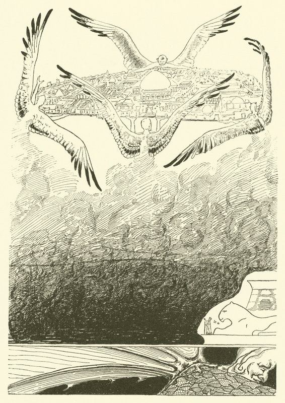 Los cuatro djinns de alas de gaviota de Joseph Rudyard (after) Kipling