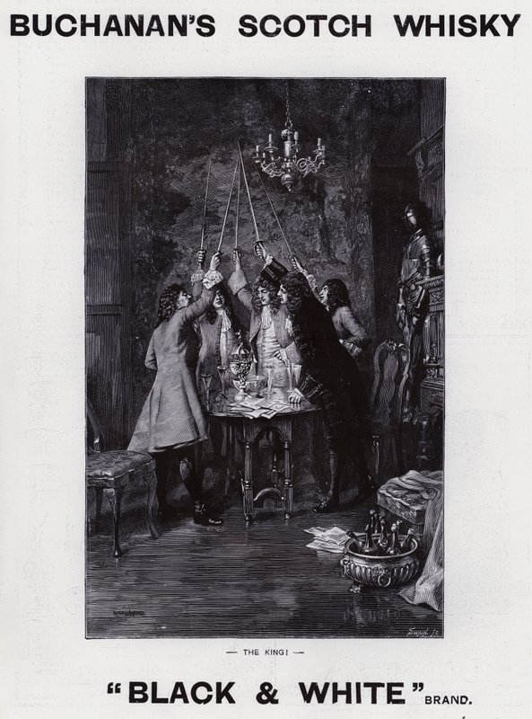 Anuncio de whisky escocés de Buchanan (litografía) de Joseph Swain