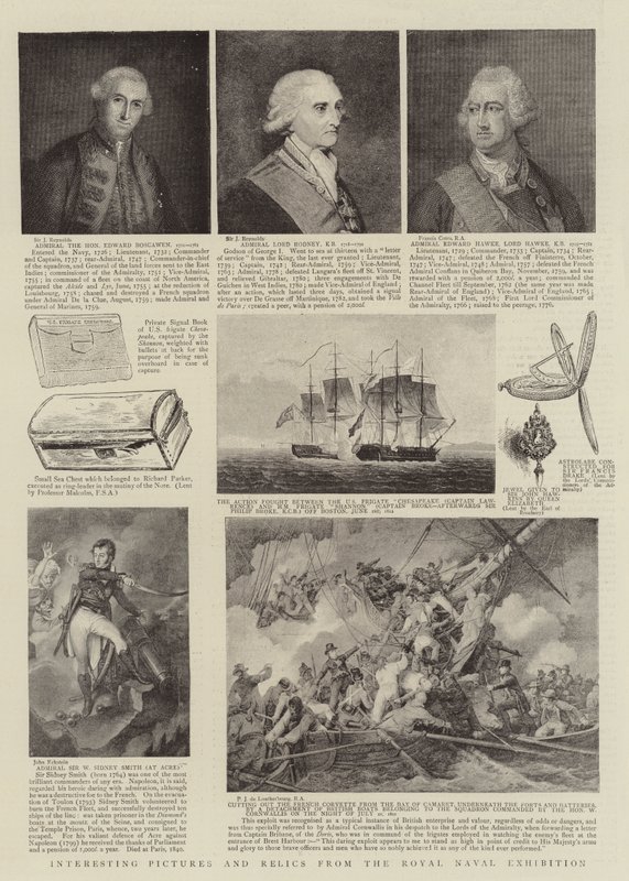 Imágenes y reliquias interesantes de la Exposición Naval Real de Joshua Reynolds